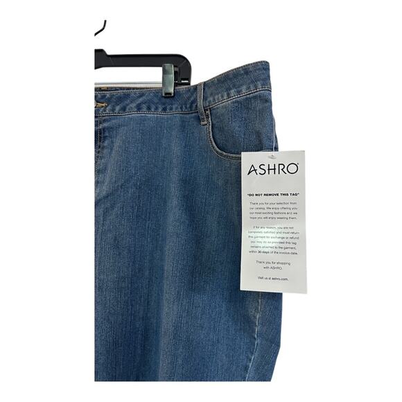 plus 26W Ashro Stretch Blue Jeans Cotton Blend Denim Tapered Leg Casual Pants - Picture 5 of 8
